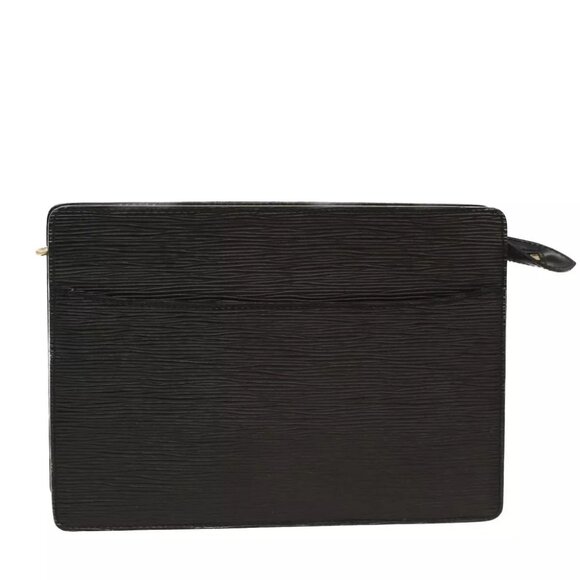 LOUIS VUITTON Epi Pochette Homme Clutch Bag Black M52522 LV Auth th3860 - Picture 1 of 12